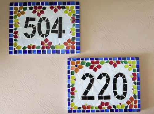 Número para Casa em Mosaico Flores