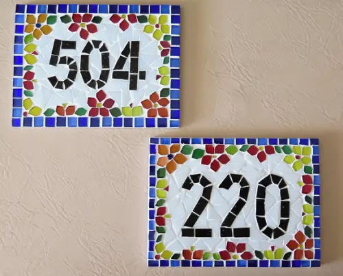 Número para Casa em Mosaico Flores