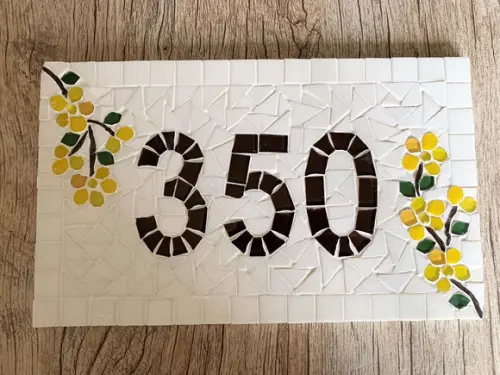 Número para Casa em Mosaico Flores Ipê