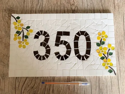 Número para Casa em Mosaico Flores Ipê
