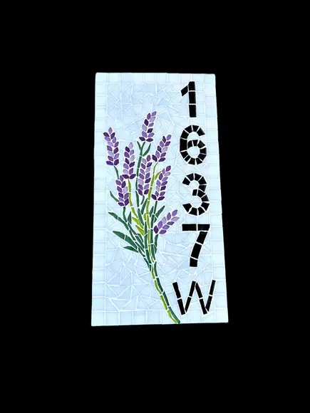 Número para Casa em Mosaico Lavanda