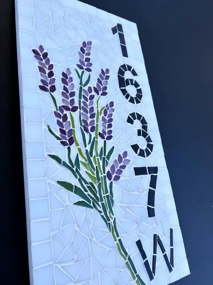 Número para Casa em Mosaico Lavanda