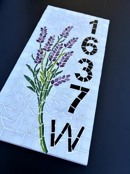 Número para Casa em Mosaico Lavanda