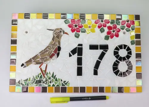 Número para Casa em Mosaico Quero Quero