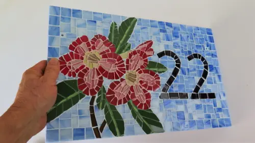 Número para Casa em Mosaico Rosa do Deserto