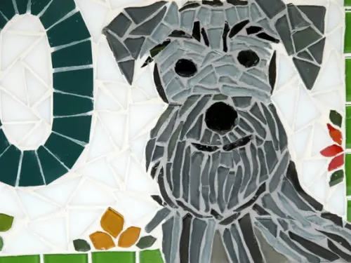 Número para Casa em Mosaico Schnauzer
