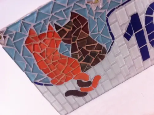 Número para Casa Gatos em Mosaico