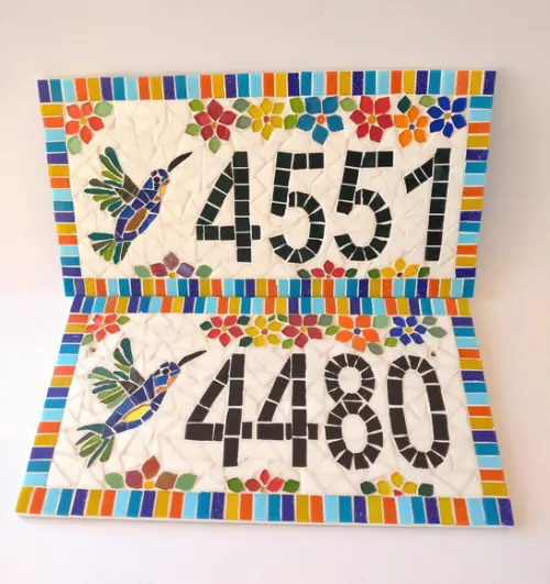 Número para Casa Mosaico Beija Flor G