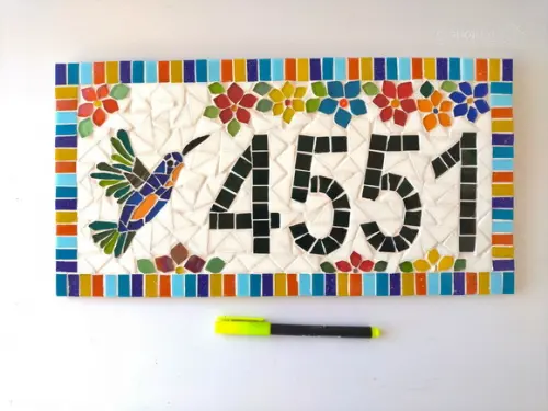 Número para Casa Mosaico Beija Flor G