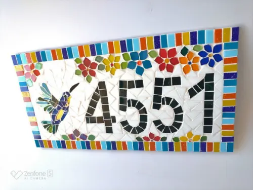 Número para Casa Mosaico Beija Flor G