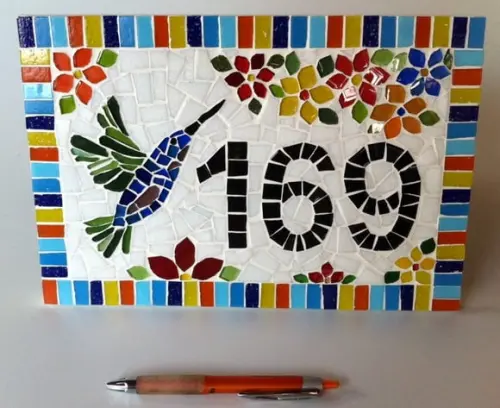 Número para Casa Mosaico Beija-flor