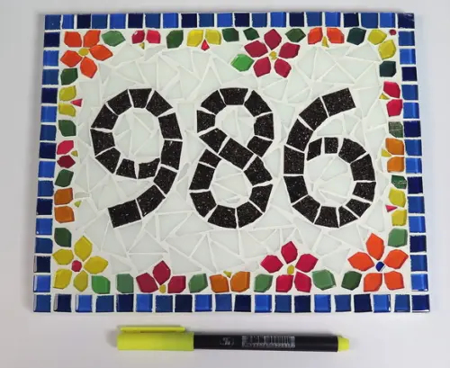 Número para Casa Mosaico Floral