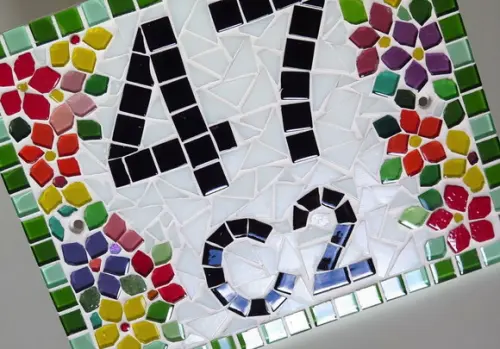 Número para Casa Mosaico Floral