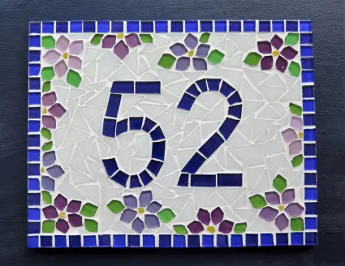 Número para Casa Mosaico Floral