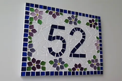 Número para Casa Mosaico Floral
