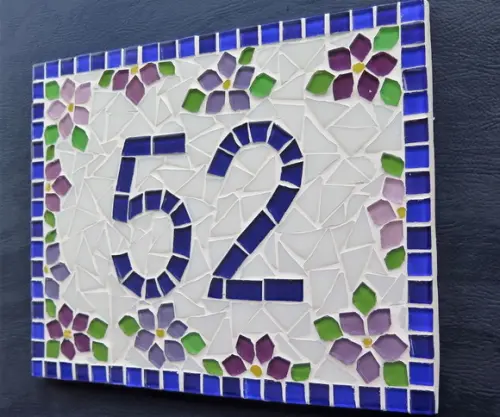 Número para Casa Mosaico Floral