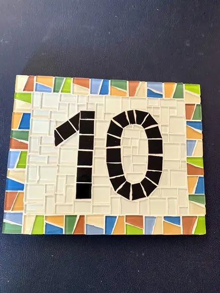 Número para Casa Mosaico Geométrico