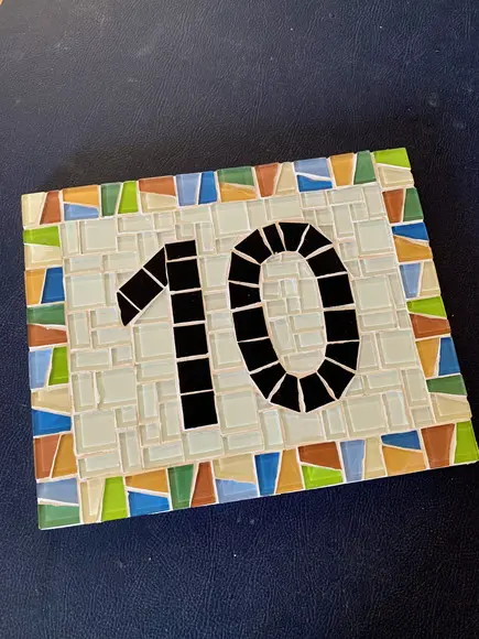 Número para Casa Mosaico Geométrico