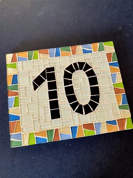 Número para Casa Mosaico Geométrico