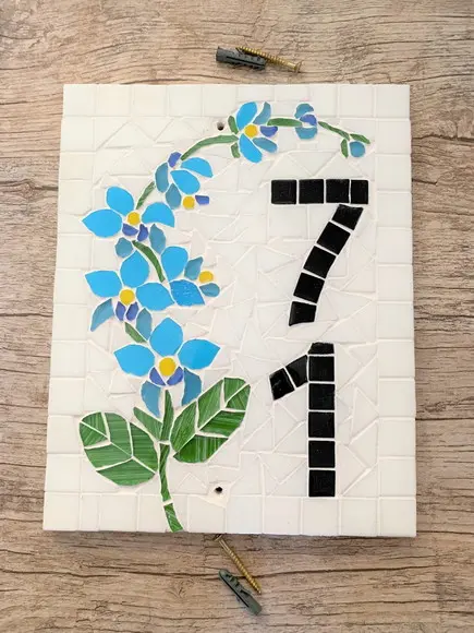 Número para Casa Mosaico Orquídea