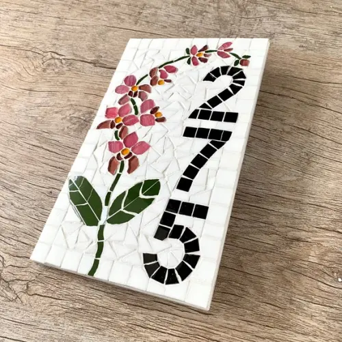 Número para Casa Mosaico Orquídea