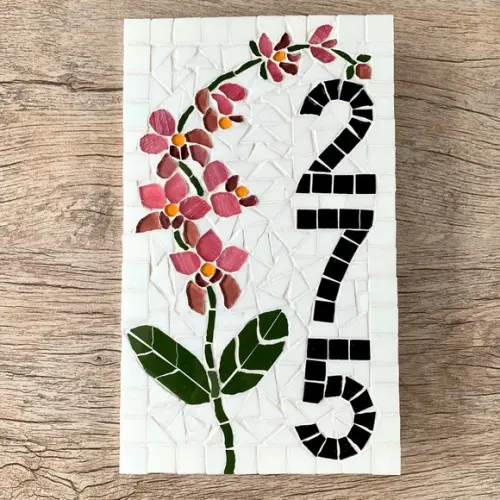 Número para Casa Mosaico Orquídea