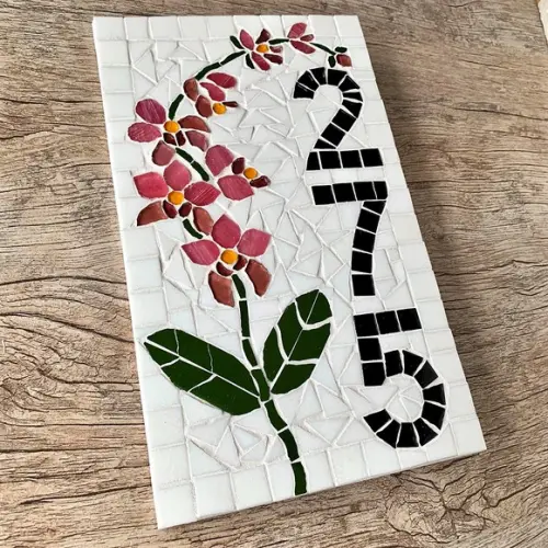 Número para Casa Mosaico Orquídea