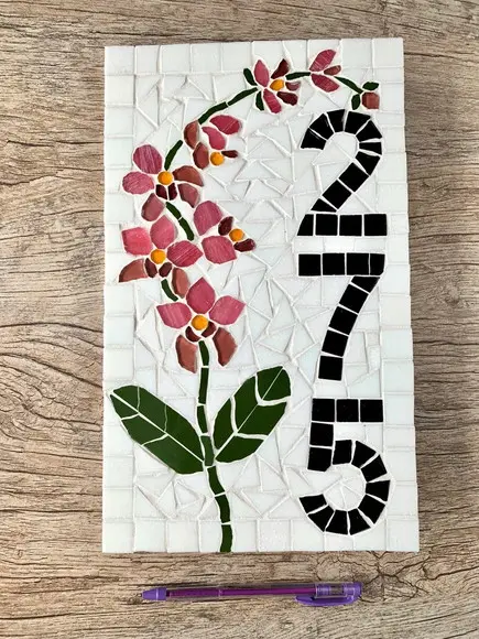 Número para Casa Mosaico Orquídea