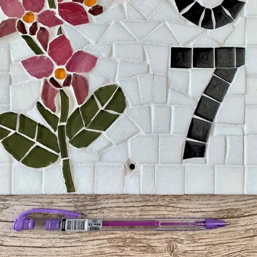 Número para Casa Mosaico Orquídea 2 Dígitos