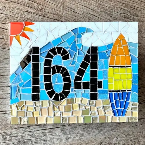 Número para Casa Mosaico Surf