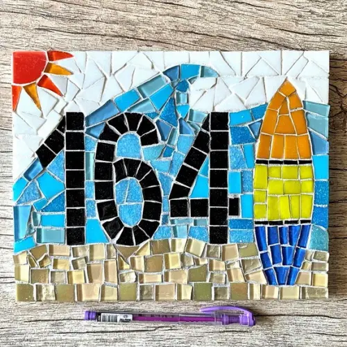Número para Casa Mosaico Surf