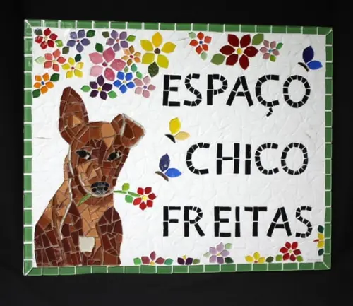 Placa em Mosaico "espaço do Chico"