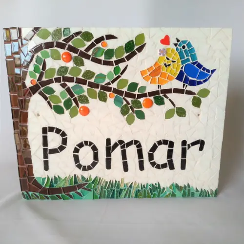 Placa em Mosaico pomar