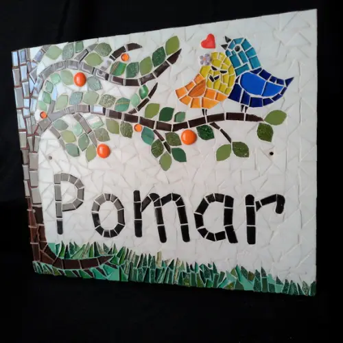 Placa em Mosaico pomar