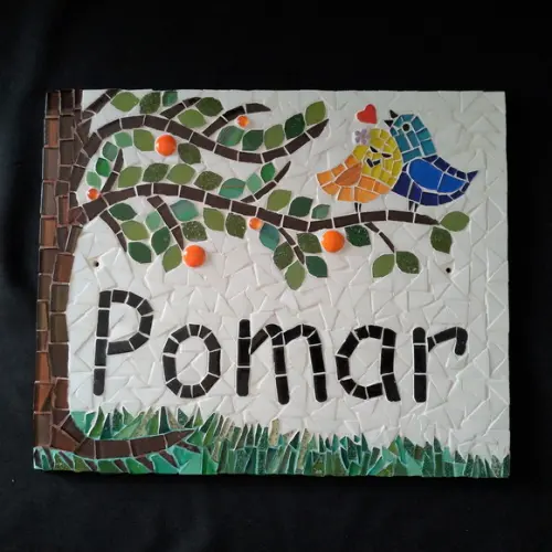 Placa em Mosaico pomar