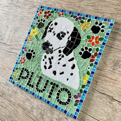 Placa em Mosaico Dog