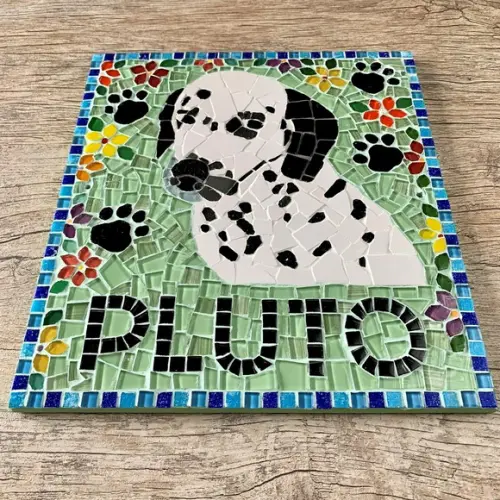 Placa em Mosaico Dog