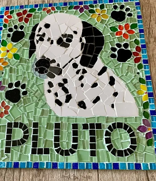 Placa em Mosaico Dog