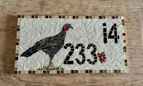 Placa em Mosaico Jacu