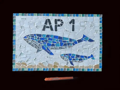 Placa em Mosaico Motivos Marinhos
