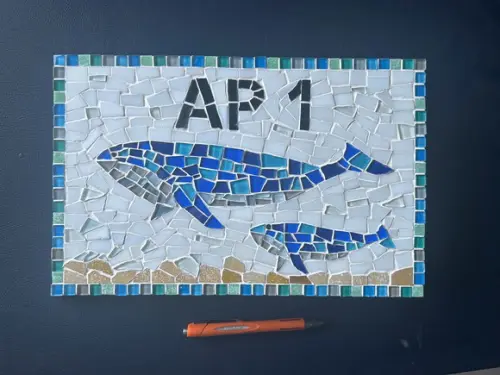 Placa em Mosaico Motivos Marinhos