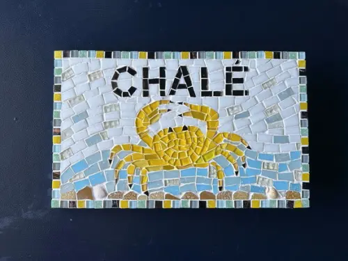 Placa em Mosaico Motivos Marinhos