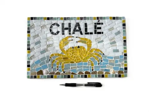 Placa em Mosaico Motivos Marinhos