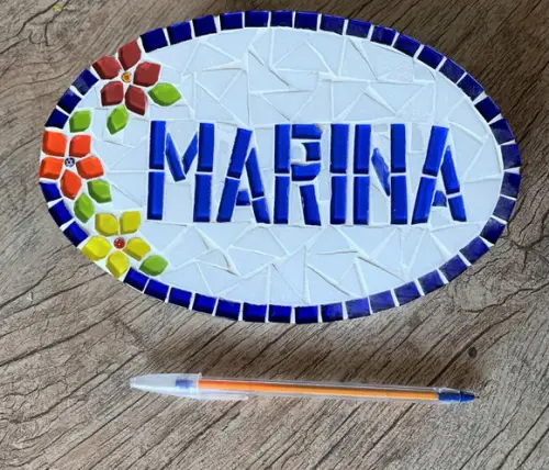 Placa Personalizada com Nome em Mosaico