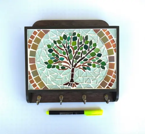 Porta Cartas e Chaves Mosaico Árvore da Vida