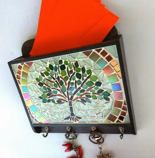 Porta Cartas e Chaves Mosaico Árvore da Vida