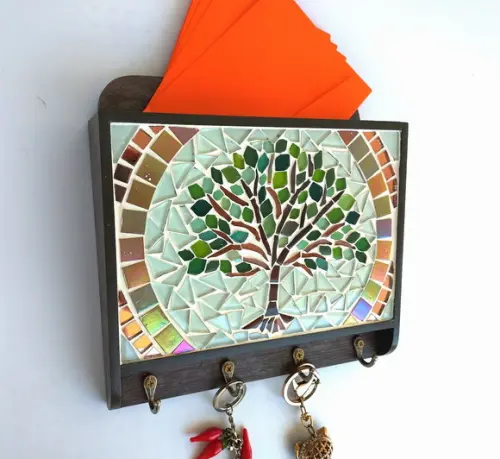 Porta Cartas e Chaves Mosaico Árvore da Vida