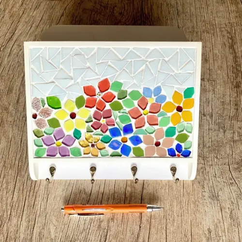 Porta Cartas e Chaves Mosaico Floral