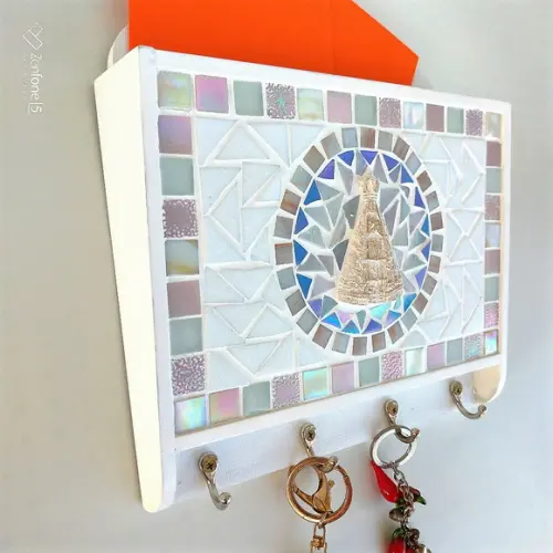 Porta Cartas e Chaves Mosaico Nossa Senhora Aparecida