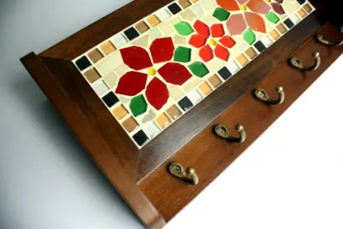 Porta Chaves Correspondência Floral Red